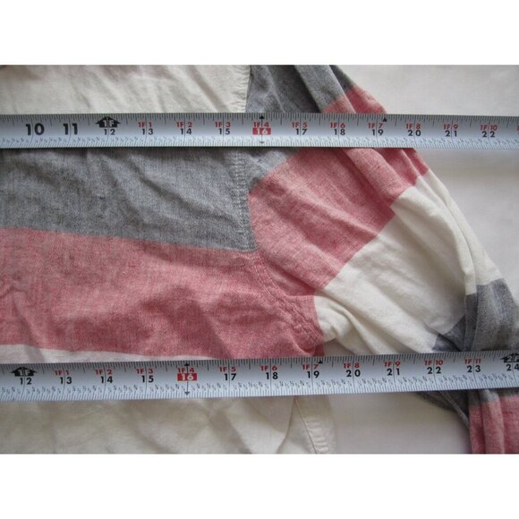 Men's Divided Linen Blend Stripes Button Long Sleeve Shirt Sz M (MT607) - Picture 4 of 7